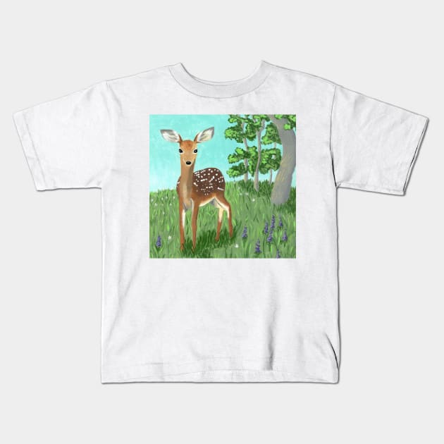 Baby Deer Kids T-Shirt by wynbre